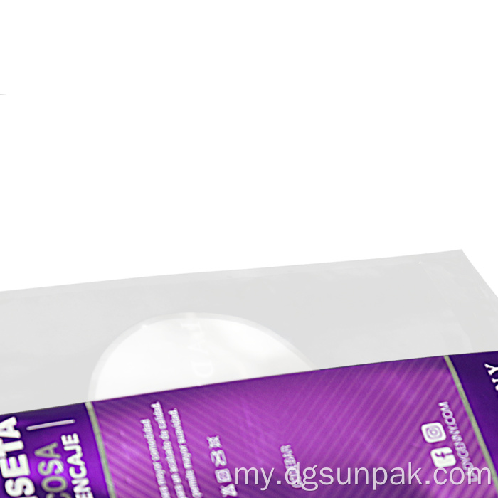 အဝတ်အစားပုံနှိပ်ထားတဲ့ပလပ်စတစ် aluminized clear packaging bag အိတ်